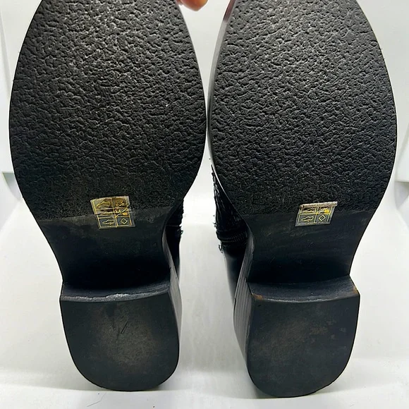 Jeffrey Campbell Black Faux Snakeskin Chelsea Leather Boots Shoes **Size 7** - Picture 7 of 10